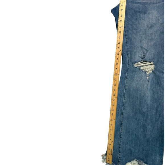 ARULA Blue Distressed Flare Jeans - Picture 4 of 6